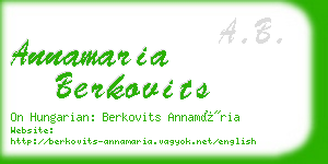 annamaria berkovits business card